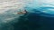 Traditional fisher on a raft with a paddle at the Pacific Ocean