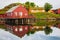 Traditional fisherman houses rorbu at Haholmen island, Norway