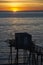 Traditional fisherman\'s hut at sunset in the south west of France
