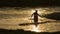 Traditional fisherman throwing a net in Sri Lanka