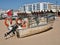 Traditional fishing boat on the Algarve beach - Portugal