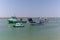 Traditional fishing boats on the Atlantic coast of Spain. Huelva, Andalusia