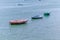 Traditional fishing boats on the Atlantic coast of Spain. Huelva, Andalusia