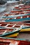 Traditional fishing boats in the fishing harbor. Ponta do Sol Santo Antao Cape Verde