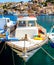 Traditional fishing boats in Nanou beach in Symi island in Greece