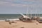 Traditional fishing boats . Praia das fontes