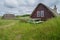 traditional fishing hat near Nymindegab  Denmark under vivid cloudy sky