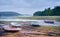 Traditional fishing rowing boat on the Galician coast, northern Spain