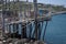 Traditional fishing trabucco on wooden poles in Italy