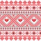 Traditional folk art knitted red embroidery pattern from Ukraine