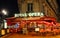 The traditional French cafe brasserie Royal Opera at night., Paris, France.