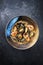 Traditional French Corsican seafood stew with prawns and mussels in a modern design Japanese bowl