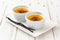 Traditional French creme brulee dessert with caramelized sugar on top