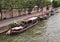 Traditional French Houseboats on the Seine River, Paris, France