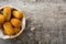 Traditional fried Spanish croquetas croquettes in bowl