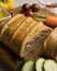 Traditional Galician empanada filled with vegetables and anchovies.