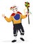 Traditional Garabato character with wand ready for the Barranquilla`s Carnival, Vector illustration