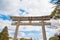 Traditional gate to Hokoku Shrine inside the Osaka Castle Park