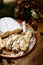 Traditional German cake with raisins Dresdner stollen