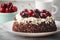 A traditional German chocolate and cherry cake Schwarzwald