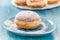 Traditional German Krapfen, Berliner or donuts with icing sugar