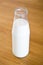 A traditional glass bottle of milk