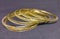 Traditional golden glass bangles