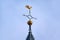 Traditional golden weathercock or weathervane