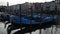 Traditional gondola boats on a canal in Venice