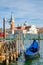 Traditional gondola near St Marks Square in Venice