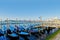 Traditional Gondolas moored by Saint Mark square