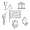 Traditional Greece symbols and culture objects