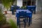 Traditional Greek blue chairs