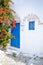 Traditional greek blue doors