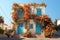 Traditional Greek house with flowers on the island of Crete, Greece