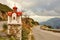 Traditional Greek little church near the road