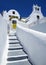 Traditional greek street in Pyrgos village, Santorini, Greece