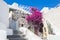 Traditional Greek whitewashed stone house, Santorini island, Greece.