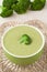 Traditional green broccoli cream recipe in a bowl
