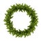 Traditional green christmas wreath isolated on white background.