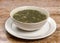 Traditional green dietary soup in a bowl