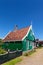 Traditional green Dutch historic house at the Zaanse Schans