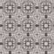 Traditional grey mosaic seamless pattern print. Fabric effect mexican patchwork damask grid Square shape symmetrical