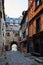 Traditional half-timbered houses in the old town of Rennes - Brittany, France