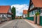 Traditional half-timbered houses in a streets of Seebach