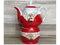 Traditional hand painted Persian Iranian teapot shah abbas and warmer in white and red.