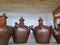 Traditional handicrafts from clay. earthenware in the form of a jug where drinking water is brown. Indonesian local crafts