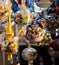 Traditional handmade decorations for christmas tree in the markets of Saint Lucia, Bologna