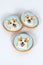 Traditional handmade painted gingerbread with welsh corgi dog portraits. Beautiful cookies decorated by colorful frosting. Idea fo