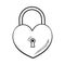 Traditional heart shaped padlock for love lock unity ceremony